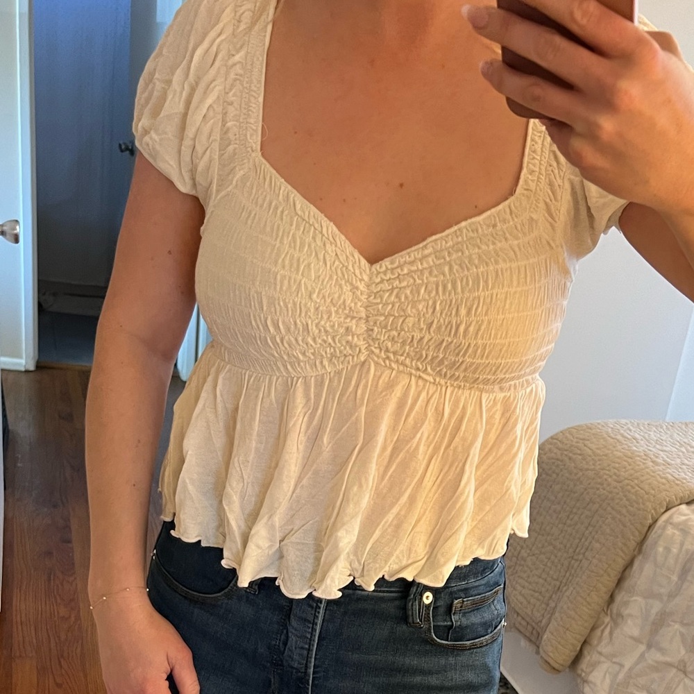 Urban Outfitters Smocked Babydoll Top S
